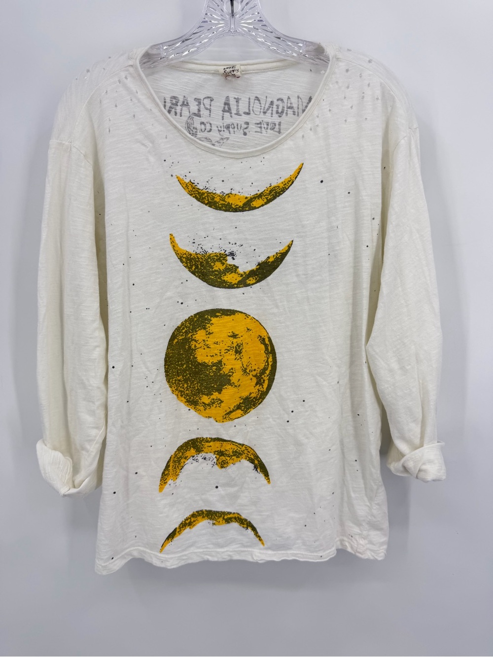 Magnolia Pearl Moon Phases Long-sleeve Tee T-shirt Cotton Ivory One Size - Picture 2 of 10